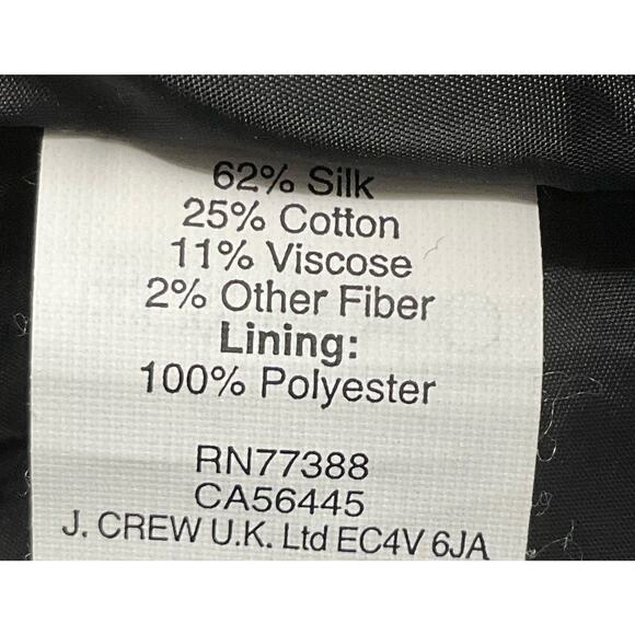 J CREW Womens Mini Skirt Tweed Silk Metallic Blue Black Postage Stamp Prep sz 6 - Picture 10 of 12